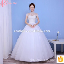 Alibaba Branco Bling Bridal Vestidos de casamento de luxo Lace Sweetheart Ball Gown
